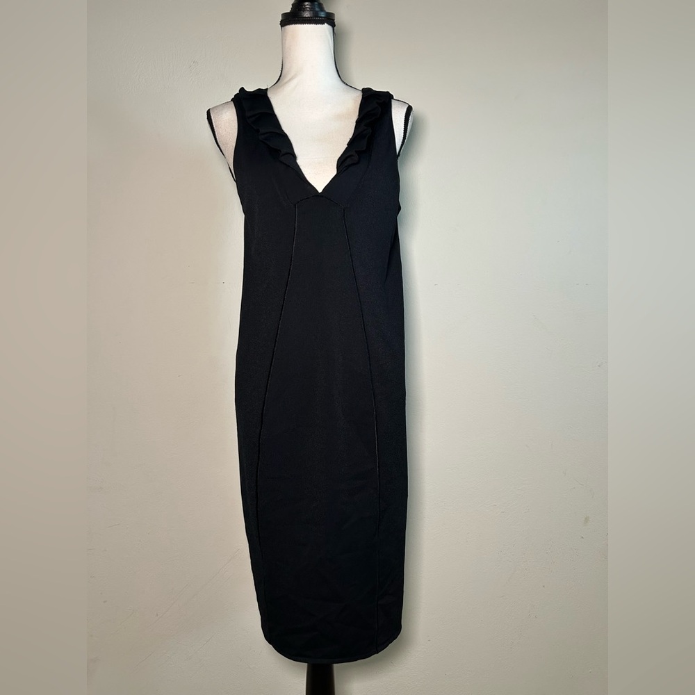 Valentino bodycon vneck ruffle dress